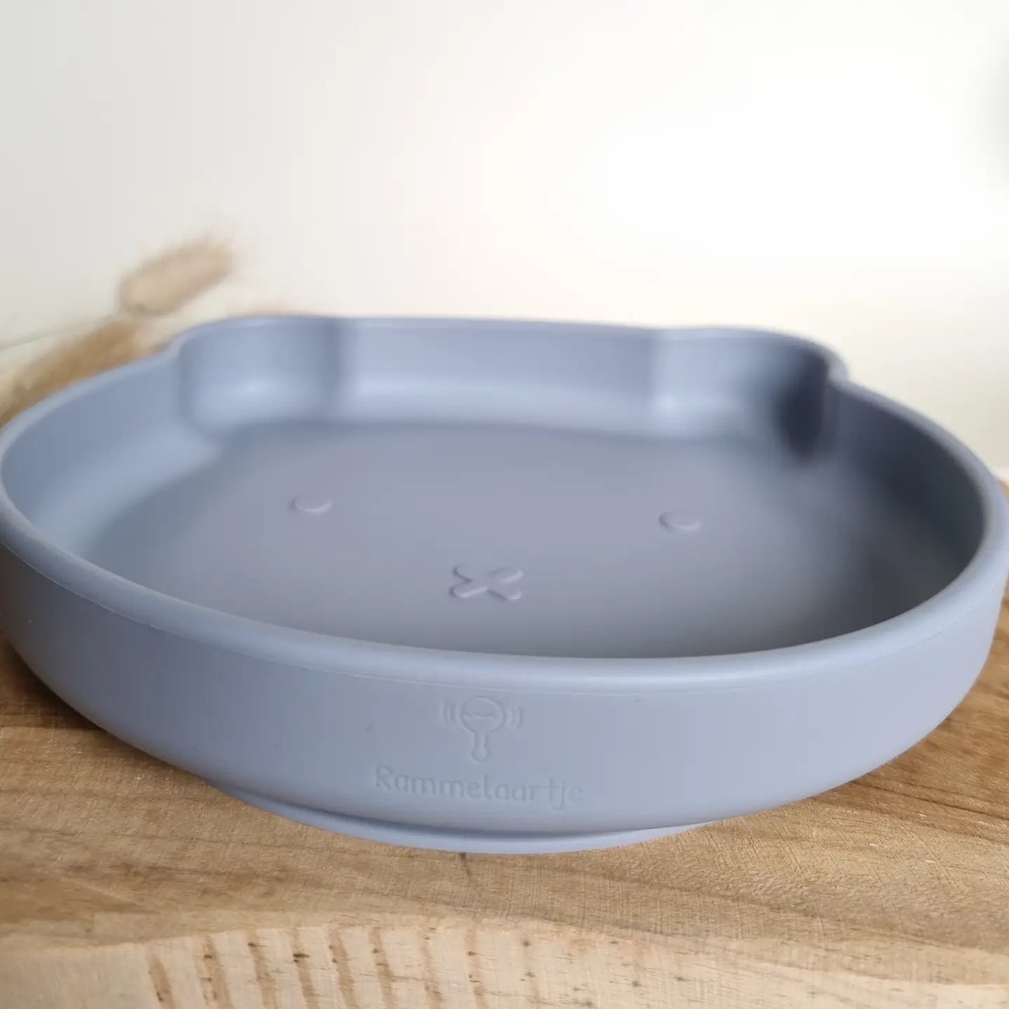 Assiette en silicone en forme d’ours - bleu gris