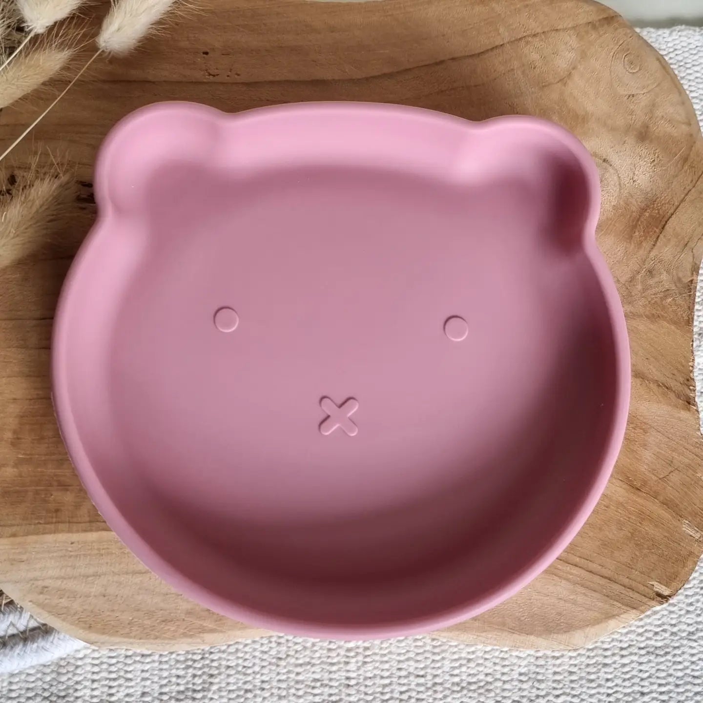 Assiette en silicone en forme d’ours - Rose