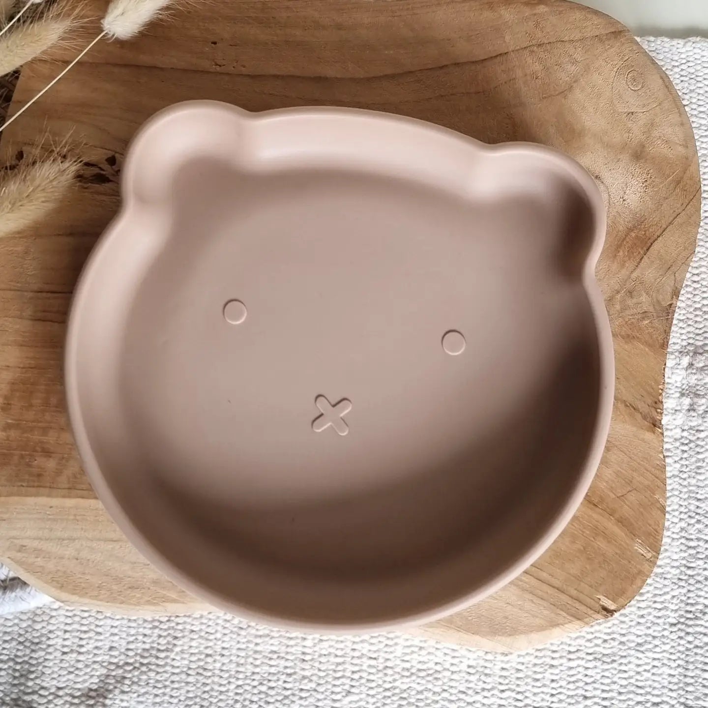 Assiette en silicone en forme d’ours - Beige